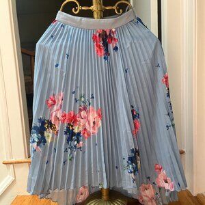 Ted Baker Harrpa Raspberry Ripple Asymmetrical Pleated High-Low Midi Skirt